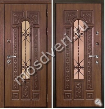 Металлическая дверь в загородный дом МДД-1192 с отделкой из массива дуба - купить от производителя Мосдвери Металлическая дверь в загородный дом МДД-1192 с отделкой из массива дуба